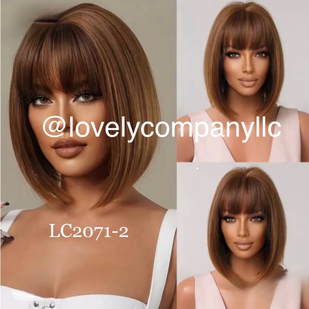 Brown Bob Synthetic Wig short straight